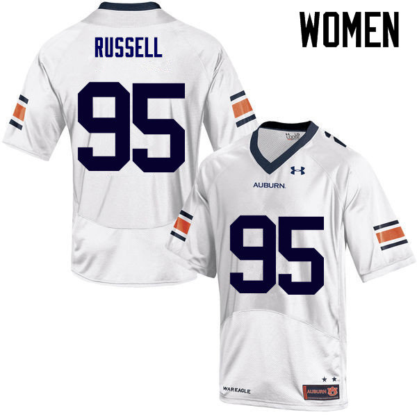 Women Auburn Tigers #95 Dontavius Russell College Football Jerseys Sale-White - Click Image to Close
